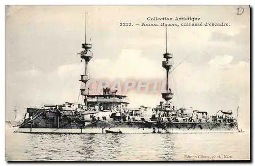 Cartes postales Bateau de Guerre Amiral Baudin Cuirasse d&#39escadre