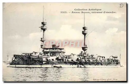 Cartes postales Bateau de Guerre Amiral Baudin Cuirasse d'escadre