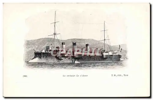 Cartes postales Bateau de Guerre Le croiseur Le d&#39Assas