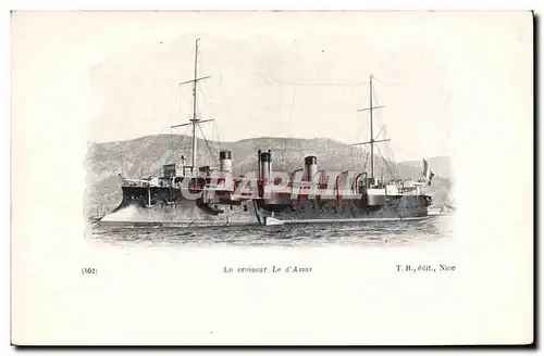 Cartes postales Bateau de Guerre Le croiseur Le d'Assas