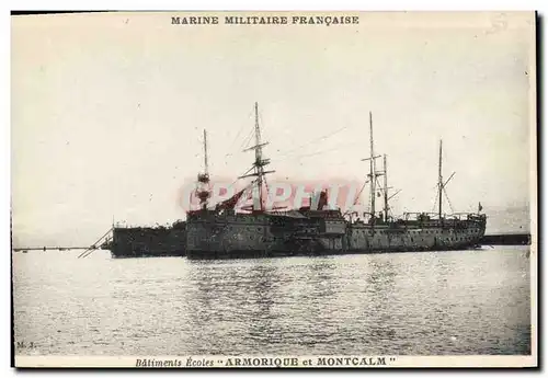 Ansichtskarte AK Bateau de Guerre Batiments Ecoles Armorique et Montcalm