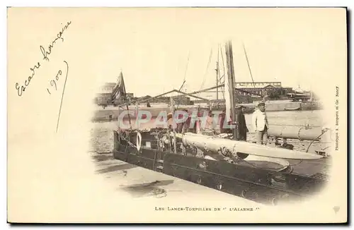 Cartes postales Bateau de Guerre Les lance torpilles de l'Alarme