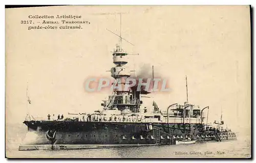 Ansichtskarte AK Bateau de Guerre Amiral Trehouart Garde Cotes Cuirasse