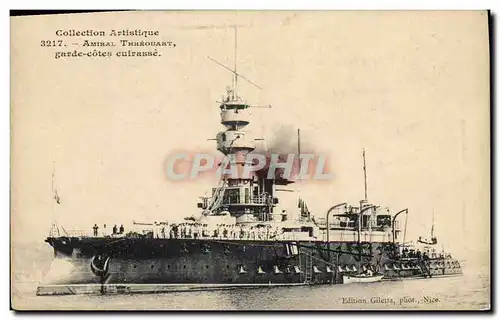 Cartes postales Bateau de Guerre Amiral Trehouart Garde Cotes Cuirasse