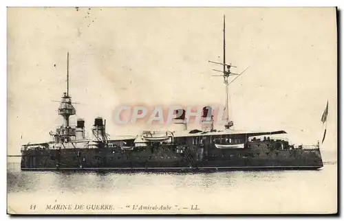 Cartes postales Bateau de Guerre L'Amiral Aube