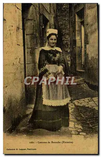 Cartes postales Folklore Costume de Bannalec Finistere (carte toilee)