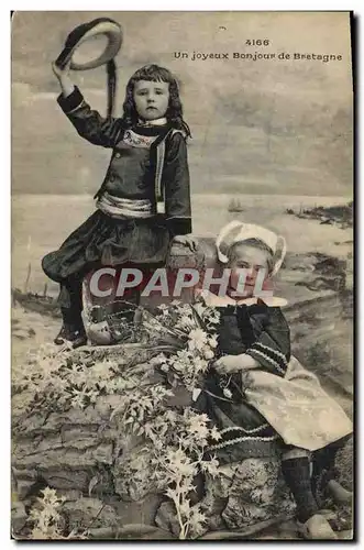 Cartes postales Folklore Enfants Bretagne