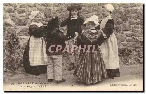 Cartes postales Folklore Enfants Bretagne