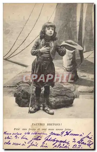 Ansichtskarte AK Folklore Pauvres Bretons Enfant