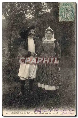 Ansichtskarte AK Folklore Bourg de Batz Costumes de maries Mariage