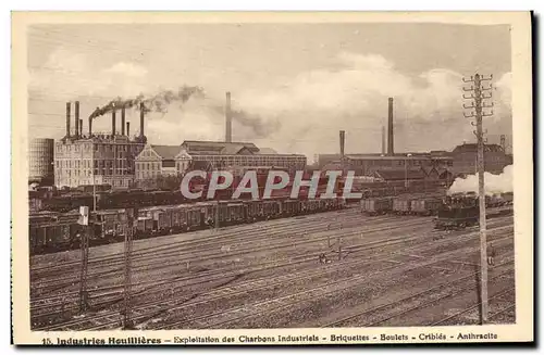 Cartes postales Mine Mines Industries houillieres Exploitation des charbons industriels Briquettes Boulets Cribl
