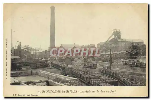 Cartes postales Mine Mines Montceau les Mines Arrivee du charbon au port