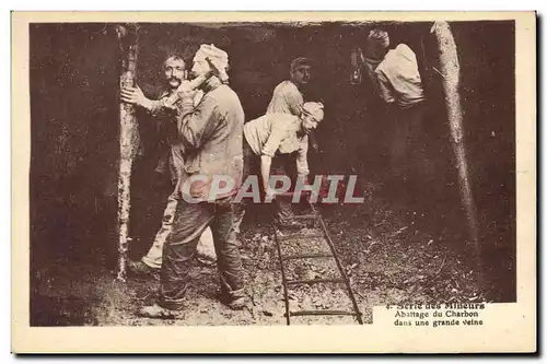 Cartes postales Mine Mines Mineurs Abattage du chabron dans une grande veine