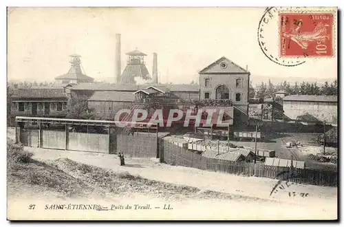 Ansichtskarte AK Mine Mines Saint Etienne Puits du Treuil