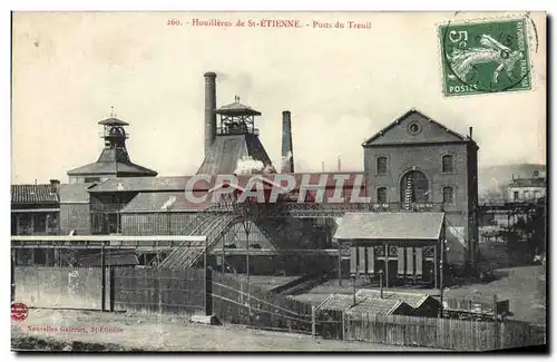 Ansichtskarte AK Mine Mines Houilleres de St Etienne Puits du Treuil