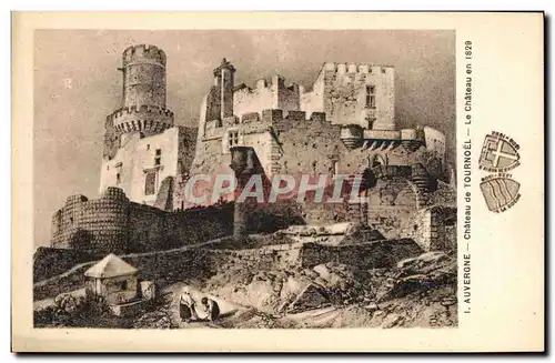 Ansichtskarte AK Chateau Auvergne Chateau de Tournoel Le chateau en 1829