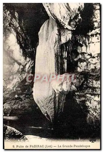 Cartes postales Grotte Grottes Puits de Padirac Le Grande pendeloque