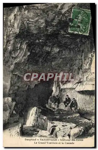 Cartes postales Grotte Grottes Sassenage Interieur des cuves Le grand vestibule et la cascade