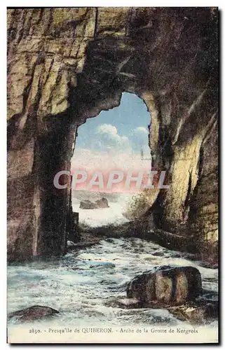 Cartes postales Grotte Grottes Presqu&#39ile de Quiberon Arche de la grotte de kergroix