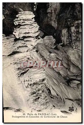 Cartes postales Grotte Grottes Puits de Padirac Stalagmites et cascades de carbonate de Chaux