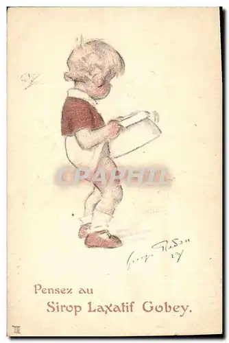 Cartes postales Fantaisie Enfant Pot Publicite Sirop Laxatif Gobey