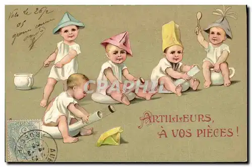 Cartes postales Fantaisie Enfant Pot Artilleurs a vos pieces