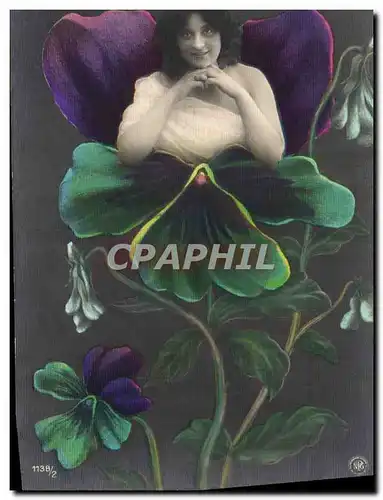 Cartes postales Femme Fleurs (toilee)