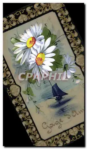 Ansichtskarte AK Carte transparente Fleurs Bateau