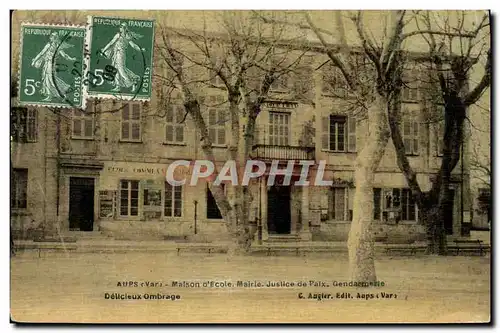 Ansichtskarte AK Palais de Justice Aups Var Maison d&#39ecole Mairie Justice de Paix Gendarmerie (carte toilee)
