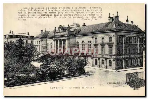 Cartes postales Palais de Justice Auxerre