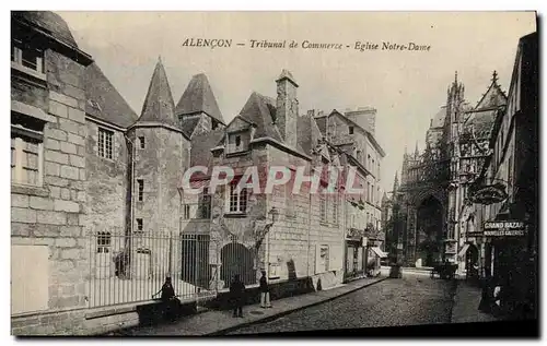 Ansichtskarte AK Palais de Justice Alencon Tribunal de Commerce Eglise Notre Dame Grand Bazar