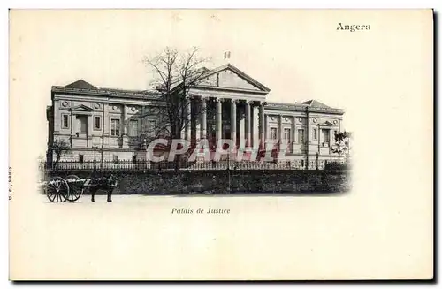 Ansichtskarte AK Palais de Justice Angers Cheval Chariot