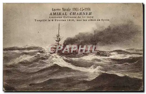Cartes postales Bateau de Guerre Amiral Charnier Croiseur Cuirasse de 1er rang