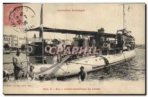 Cartes postales Bateau de Guerre L'Arc Contre torpilleur le lavage
