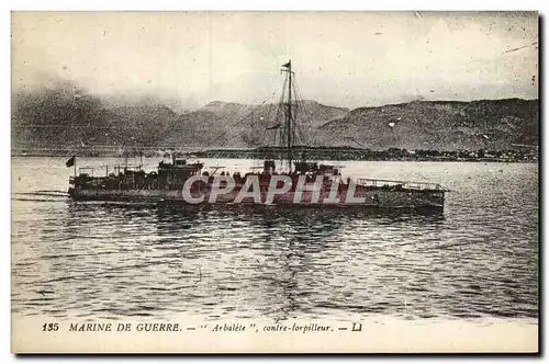 Ansichtskarte AK Bateau de Guerre Arbalete Contre torpilleur