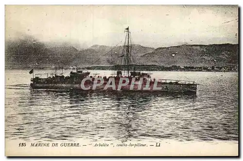 Cartes postales Bateau de Guerre Arbalete Contre torpilleur