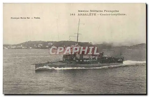 Cartes postales Bateau de Guerre Arbalete Cotnre torpilleur