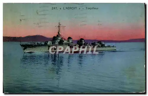 Cartes postales Bateau de Guerre L&#39Adroit Torpilleur