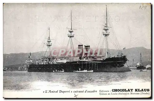 Cartes postales Bateau de Guerre L'Amiral Duperre Cuirasse d'escadre