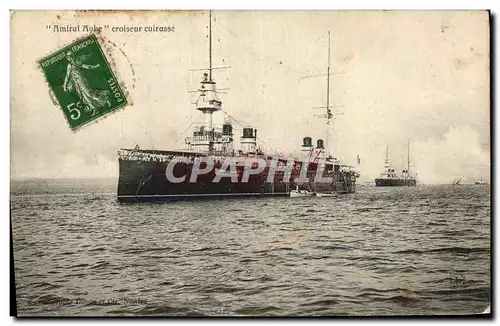 Cartes postales Bateau de Guerre Amiral Aube Croiseur Cuirasse