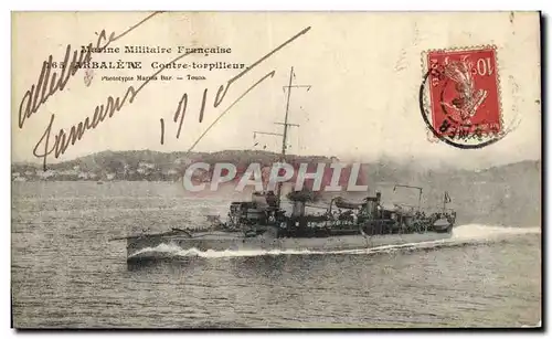 Cartes postales Bateau de Guerre Arbalete Contre torpilleur