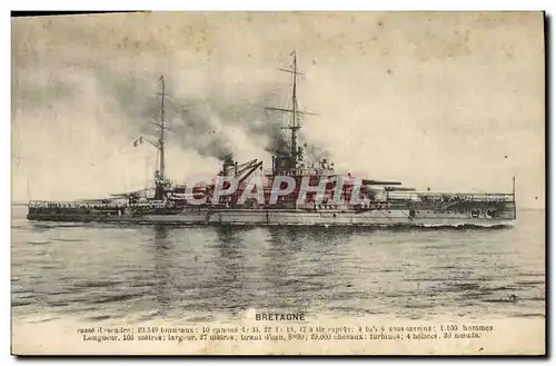 Cartes postales Bateau de Guerre Bretagne Cuirasse d'escadre