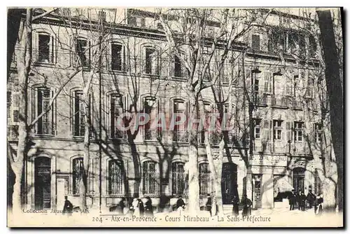 Cartes postales Aix en Provence Cours Mirabeau La Sous Prefecture