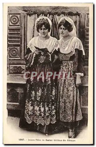 Cartes postales Folklore Jeunes filles de Saint Gildas de Rhuys