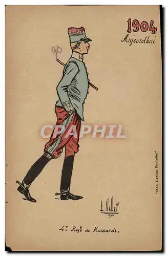 Cartes postales Militaria 1904 Aujourd&#39hui 4eme regiment de Hussards