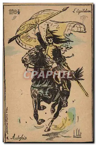 Cartes postales Militaria 1804 L&#39equitation Autrefois Cheval