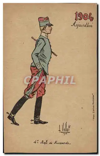 Cartes postales Militaria 1904 4eme Regiment de Hussards
