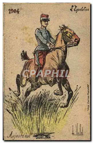 Cartes postales Militaria 1804 L&#39equitation Cheval