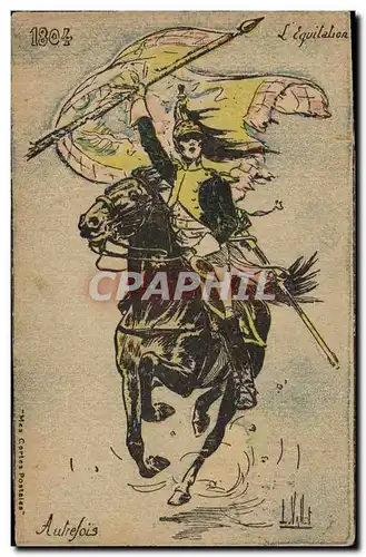 Cartes postales Militaria 1904 L&#39equitation Cheval