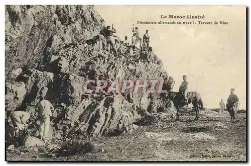 Ansichtskarte AK Mine Mines Maroc Prisonniers allemands au travail Travaux de mine